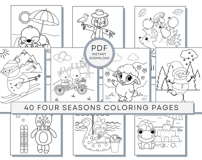 Printable Seasons Coloring Pages Instant Download - Etsy Canada
