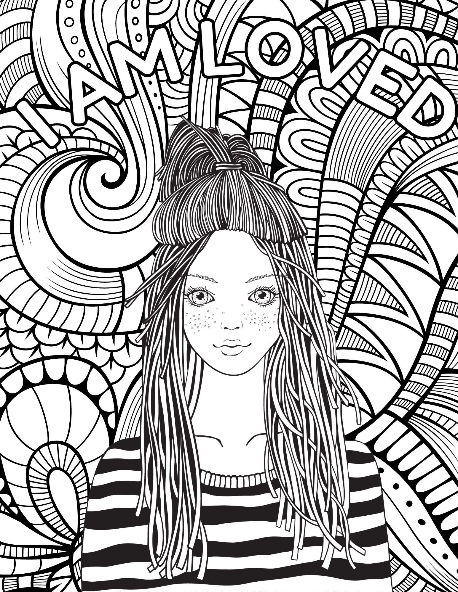Teens Self Care Coloring Pages, Teens Inspirational Quotes Coloring, Adults Self Care Coloring