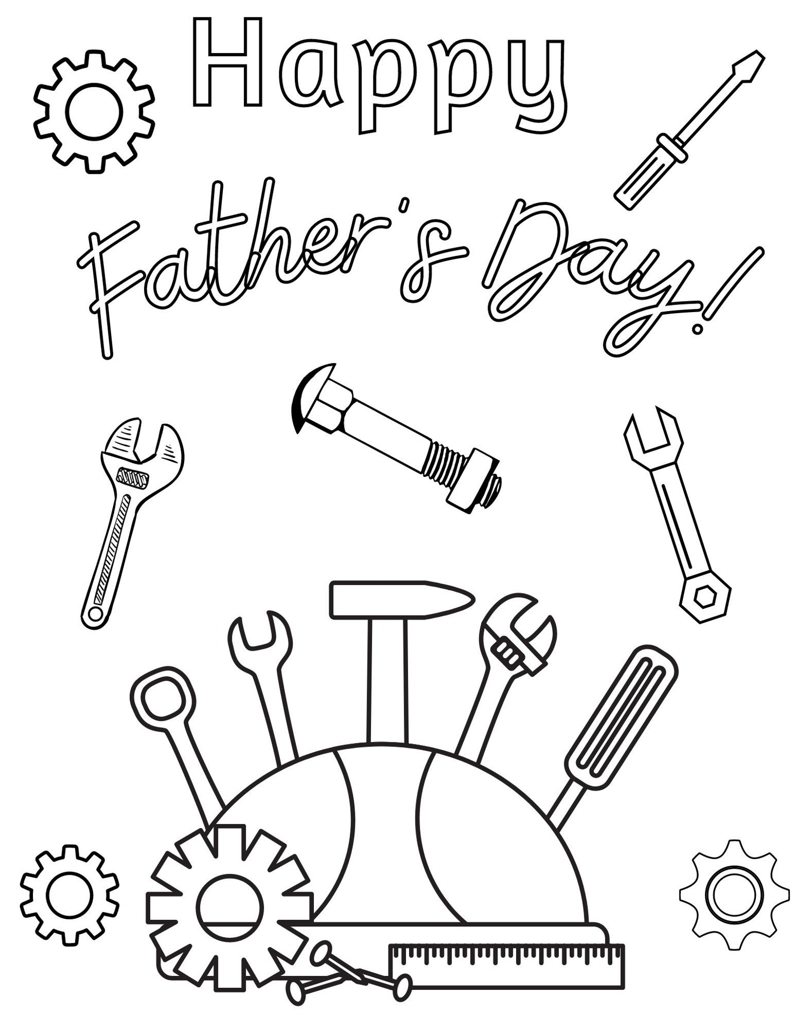 Father's Day Coloring Page, Father's Day Printables, Father's Day