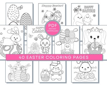 40 Easter Coloring Pages, Easter PDF Coloring Easter Printables, Bunny Coloring Sheets, Good Friday Coloring Pages, Easter Activity Page