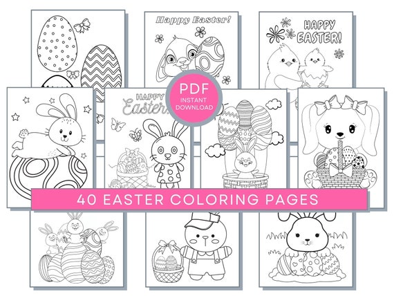 Easter Coloring Pages, Easter PDF Coloring, Easter Printables, Bunny Coloring Sheets, Good Friday Coloring Pages, Easter Activity Page