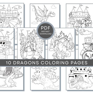 Dragon Coloring Pages, Dragon PDF, Dragon Printables, Dragon Coloring Pages, Dragon Activity Sheets, Dragon Print, Dragon Theme Party