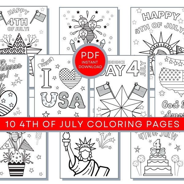 4th of July Coloring Page, 4th of July Printables, 4th of July  Sheets, 4th of July Coloring Book, July 4th Coloring, Independence Day PDF