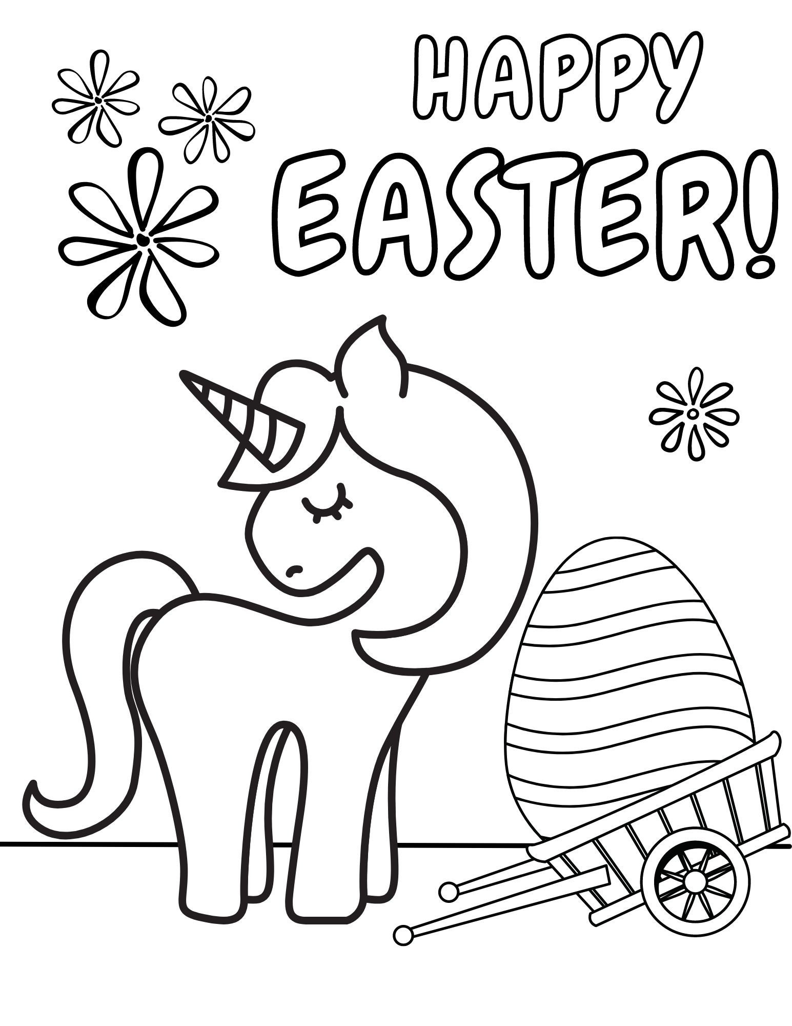 Unicorn Easter Coloring Pages, Easter Coloring, Easter Printables