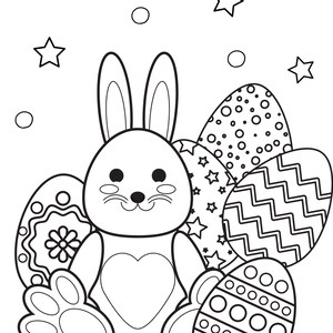 Páginas para colorir de Páscoa, páginas para colorir de Páscoa em PDF, imprimíveis de Páscoa, folhas para colorir de coelhinhos, páginas para colorir de sexta-feira santa, página de atividades de Páscoa imagem 6