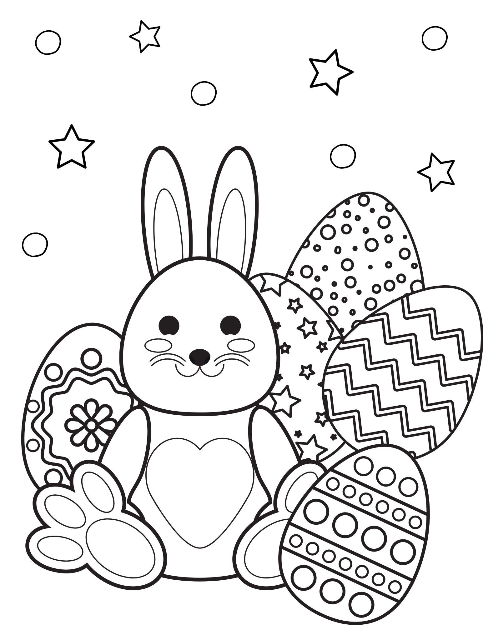 Easter Coloring Pages, Easter PDF Coloring Easter Printables, Bunny