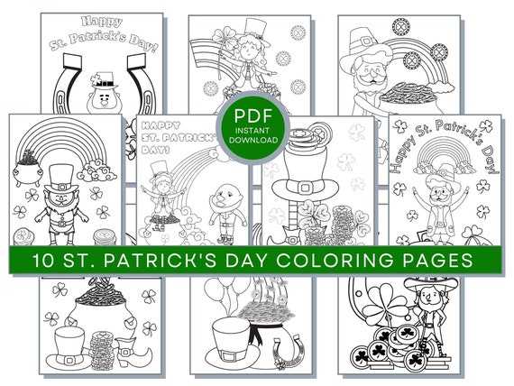 St. Patrick's Day Coloring Pages, St. Patricks Printables, St. Patrick's Day Sheets, St. Patrick's Day Coloring Book, St. Patrick Coloring