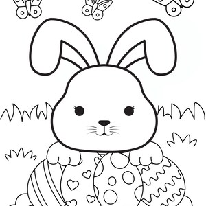 Páginas para colorir de Páscoa, páginas para colorir de Páscoa em PDF, imprimíveis de Páscoa, folhas para colorir de coelhinhos, páginas para colorir de sexta-feira santa, página de atividades de Páscoa imagem 9
