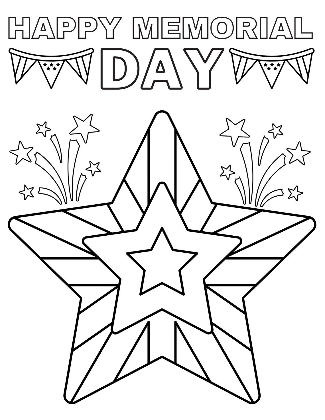 Memorial Day Coloring Page, Memorial Day Printables, Memorial Day