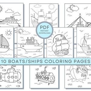 Ship Coloring Pages, Boat Coloring Pages, Ship PDF, Ship Printables, Ship Coloring Sheets, Submarine Coloring Pages, Ship Activity Page