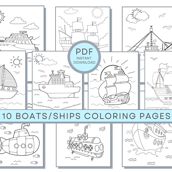 Ship Coloring Pages, Boat Coloring Pages, Ship PDF, Ship Printables, Ship Coloring Sheets, Submarine Coloring Pages, Ship Activity Page