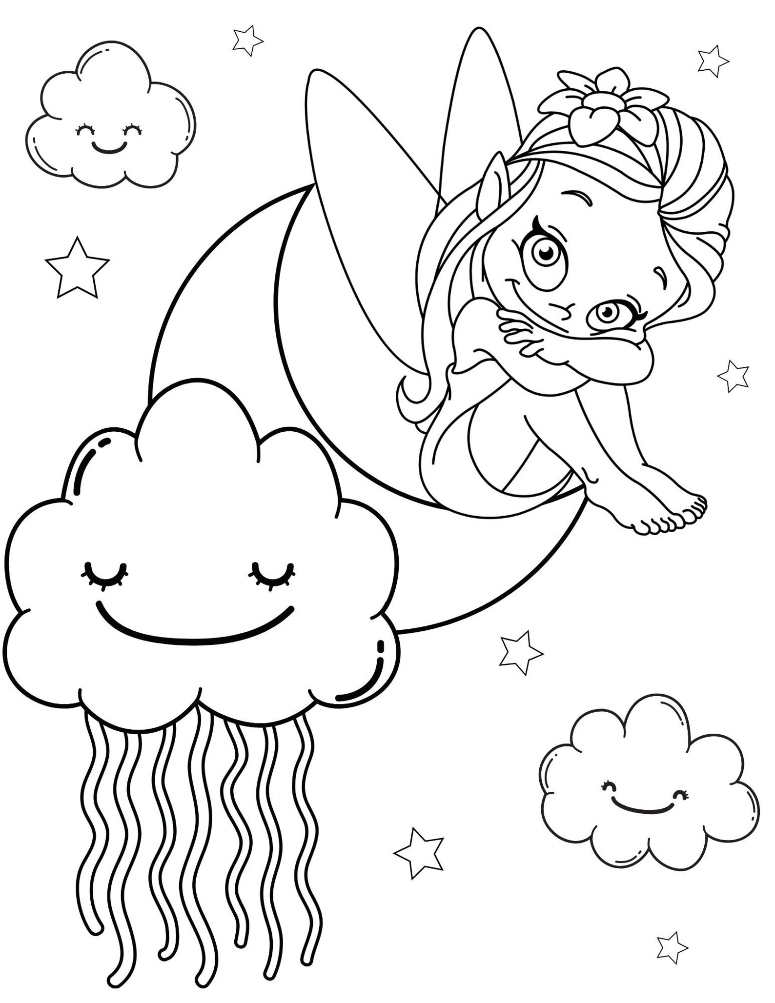 Fairy Coloring Pages, Fairy PDF, Fairy Printables, Fairy Coloring ...