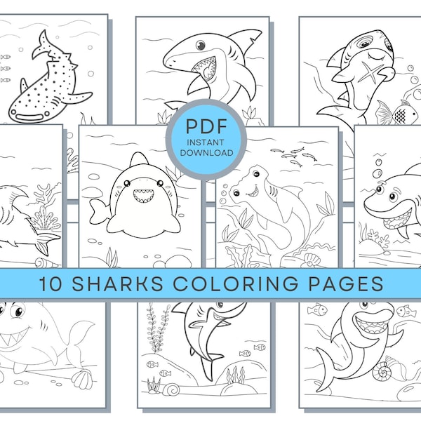 Shark Coloring Pages, Cute Shark Coloring Pages, Funny Shark Coloring Pages, Sea Life Coloring, Ocean Coloring Pages, Under Water Coloring,