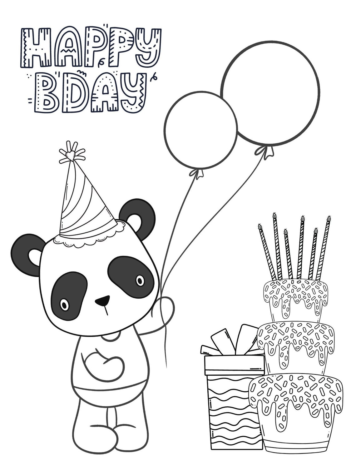 Happy Birthday Coloring Pages, Happy Birthday Printables, Happy Birthday Coloring Sheets, Happy