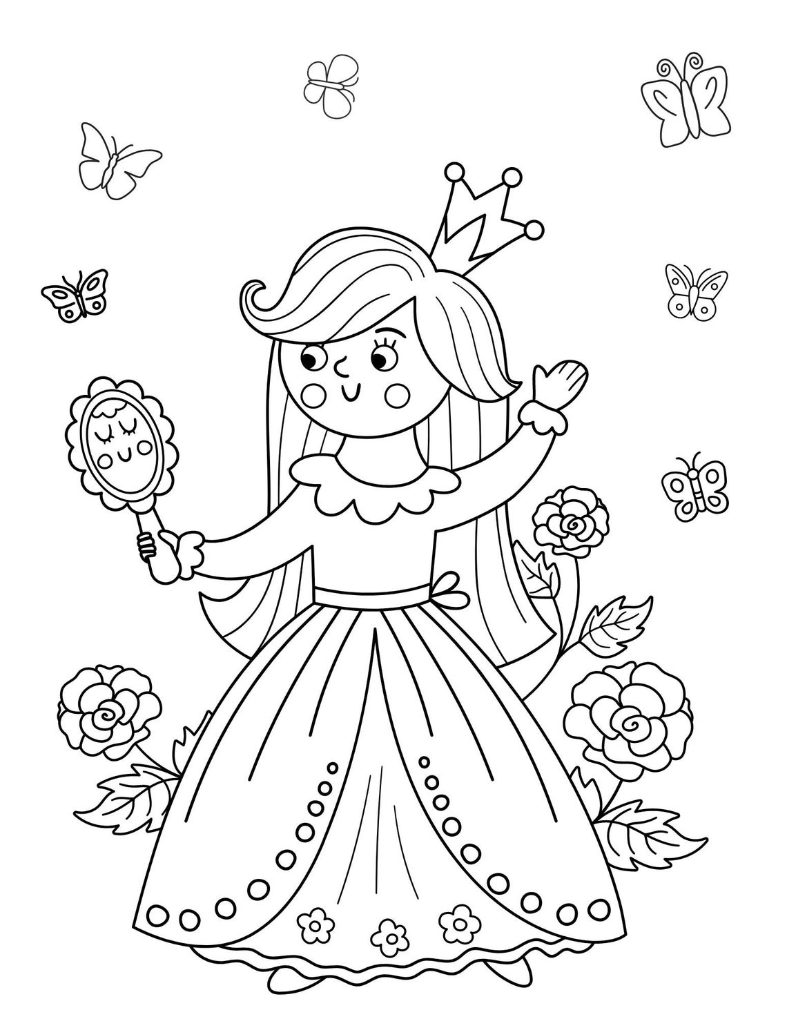 Princess Coloring Pages Princess Printables Princess Sheets Etsy
