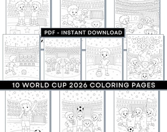 World Cup Coloring Pages, World Cup 2026 Printable Pages, Soccer Coloring Pages, Soccer Activity Sheets, Football Coloring Pages
