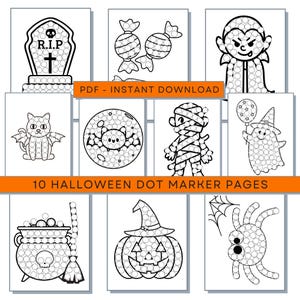 Halloween Dot Marker Coloring Pages, Halloween Dot Marker, Halloween Do a Dot, Halloween Coloring Pages, Halloween Dot Coloring