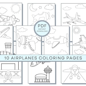 Airplane Coloring Pages, Airplane PDF, Airplane Printables, Airplane Activity Sheets, Airplane Downloadable, Airplane Print, Jet Coloring