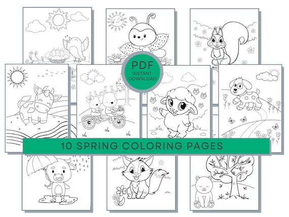 Spring Coloring Pages, Spring PDF, Spring Printables, Spring Coloring Sheets, Spring Coloring Pages, Spring Activity Coloring