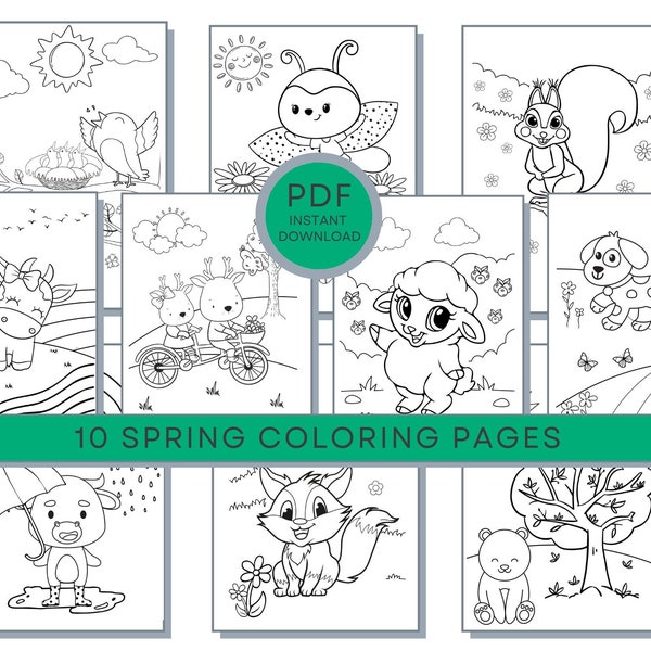 Spring Coloring Pages, Spring PDF, Spring Printables, Spring Coloring Sheets, Spring Coloring Pages, Spring Activity Coloring