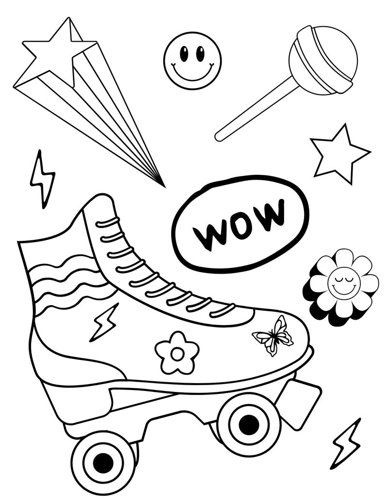 Y2K Coloring Pages, Teens Coloring Pages, Y2K Aesthetic Coloring, Teen