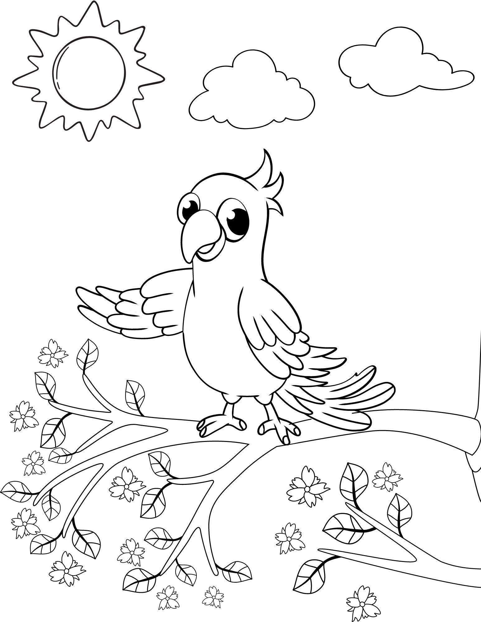 Parrot Coloring Pages Parrot PDF Parrot Printables Parrot - Etsy