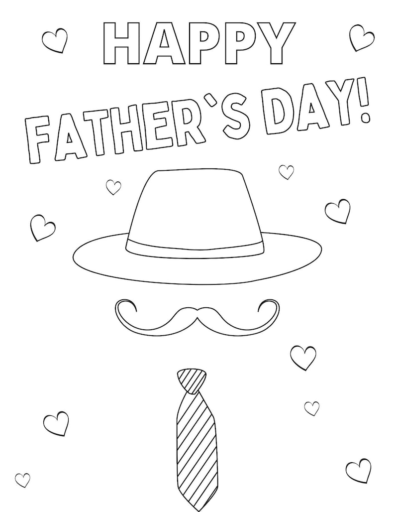 Father's Day Coloring Page, Father's Day Printables, Father's Day ...