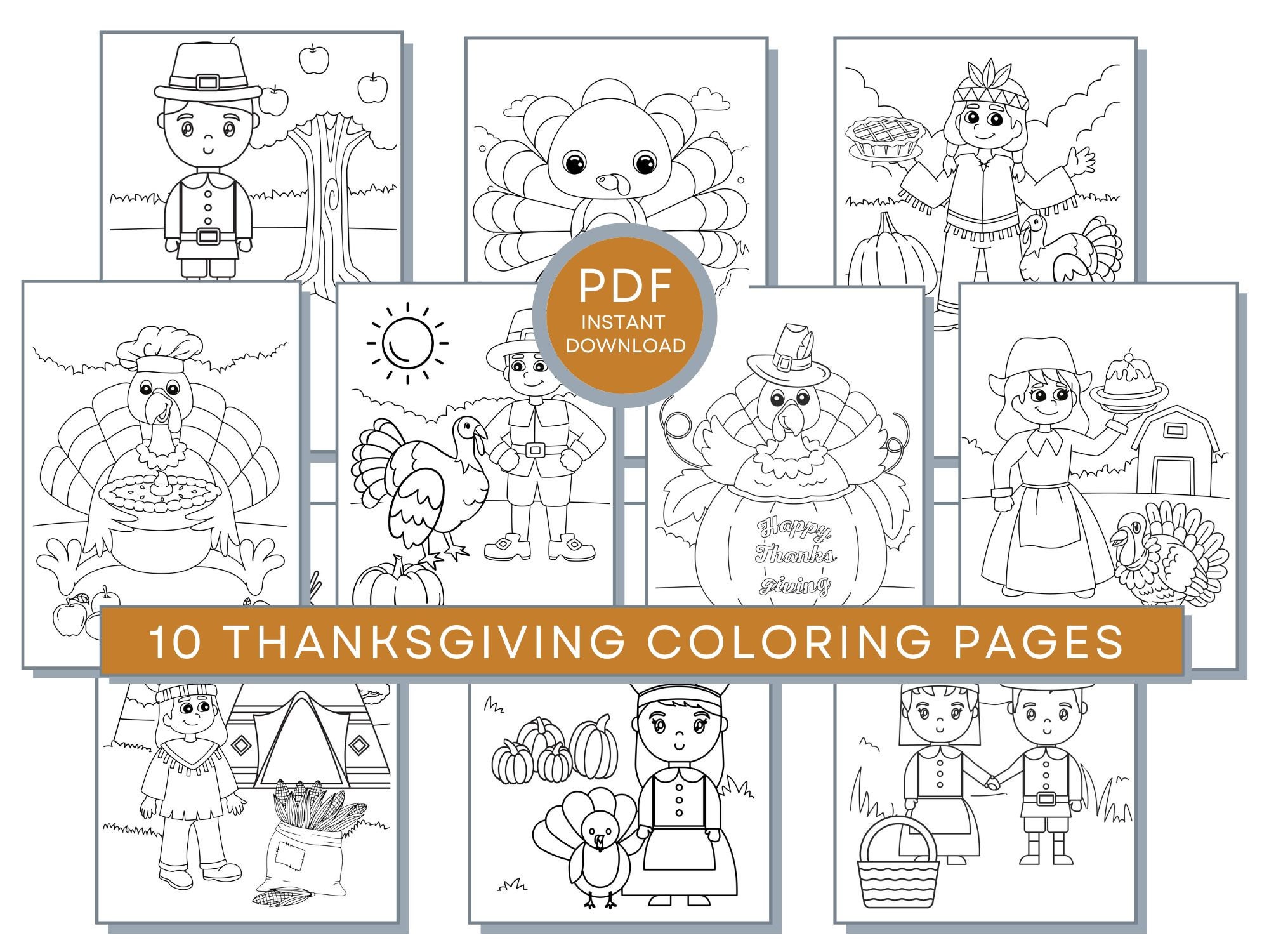 Thanksgiving Coloring Pages, Thanksgiving PDF Thanksgiving Printables ...