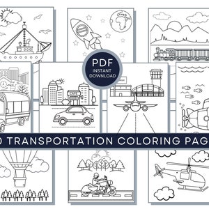 Transportation Coloring Pages, Boys Coloring, Ship Coloring, Vehicles Coloring Page, Rocket Coloring, Car Coloring Page, Airplane Coloring