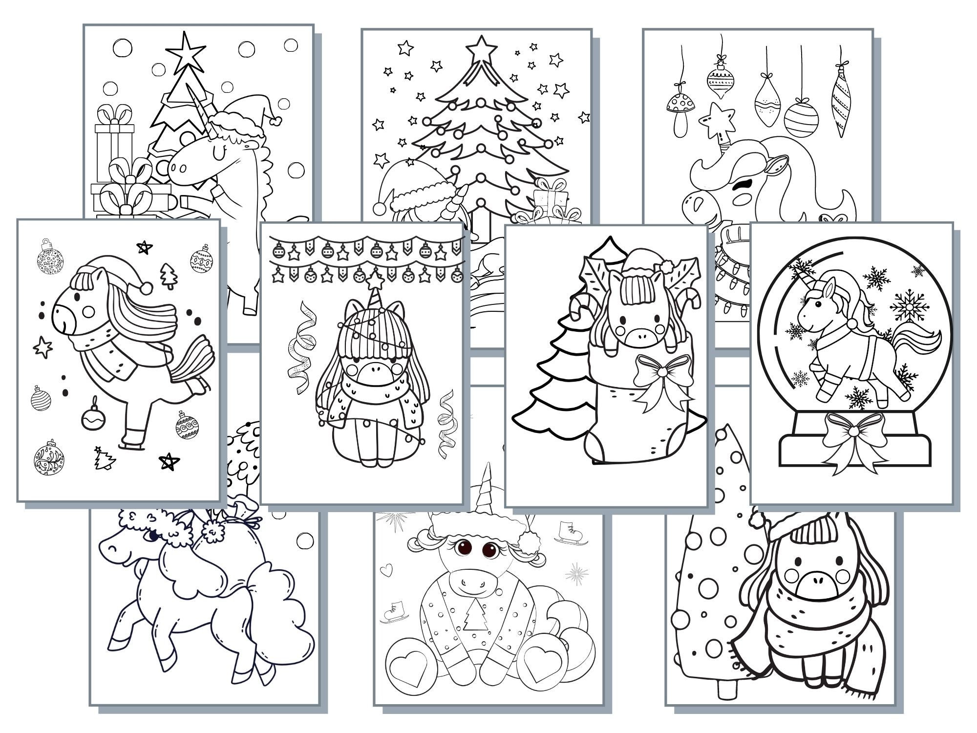 Christmas Coloring Pages: PDF Coloring Christmas Printables, Winter ...