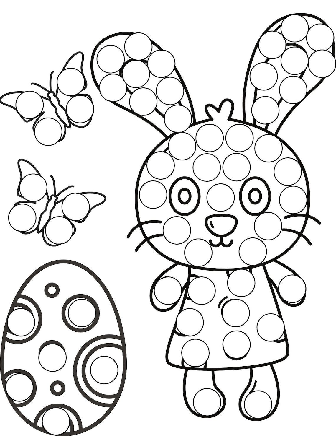 Easter Dot Marker Coloring Pages, Do a Dot Easter Painting, Easter PDF ...