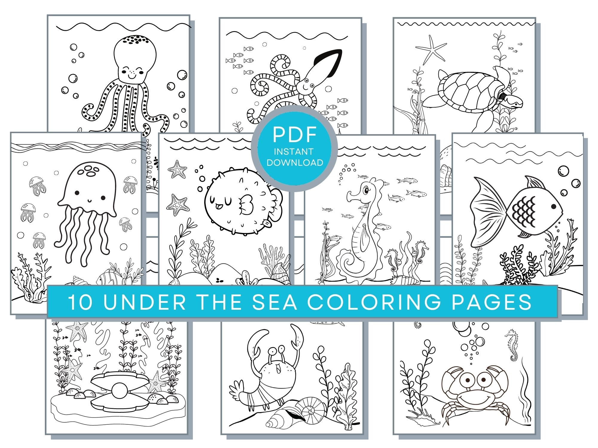  24 Under the Sea Coloring Books with 24 Stacking