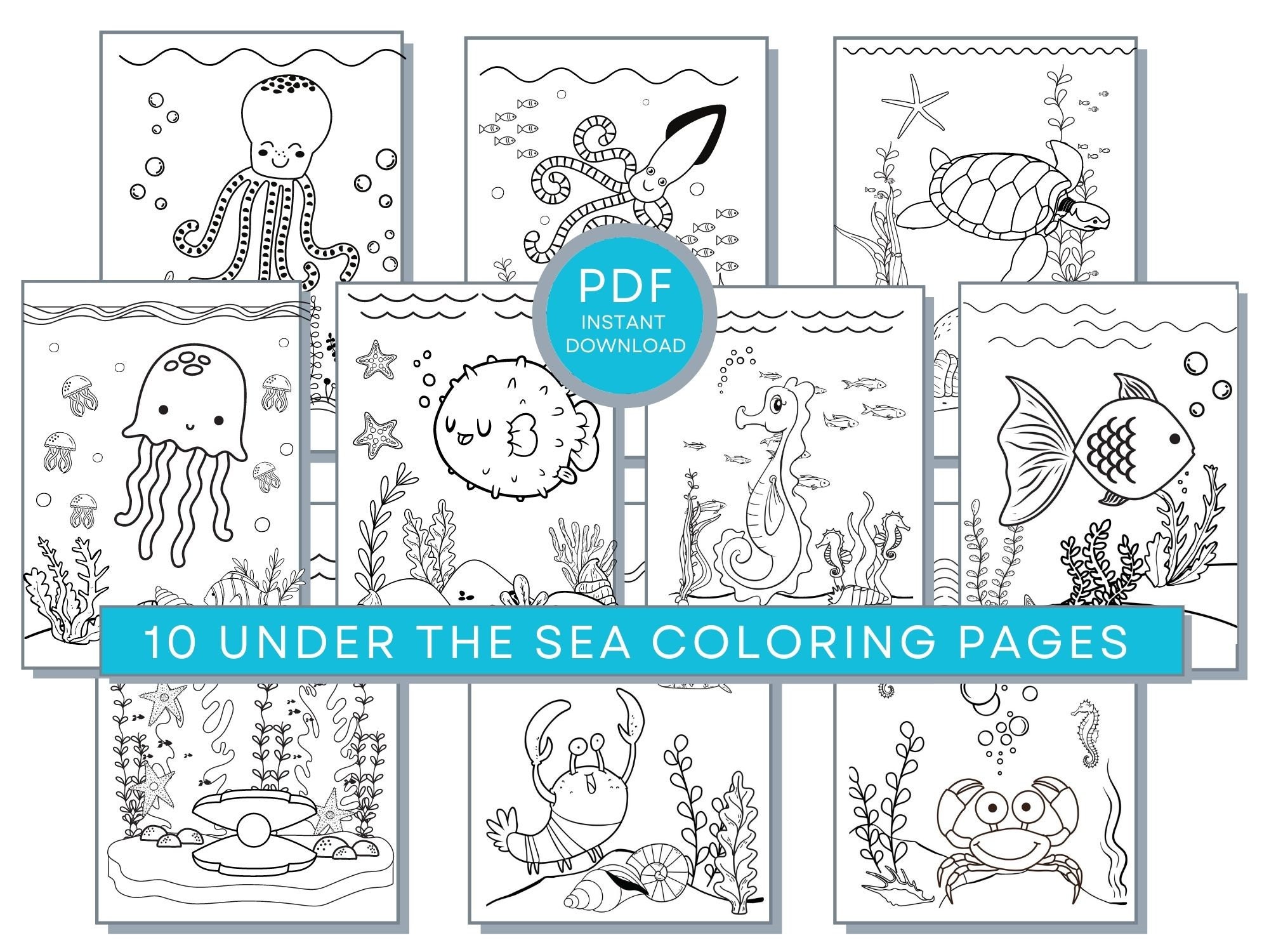  24 Under the Sea Coloring Books with 24 Stacking