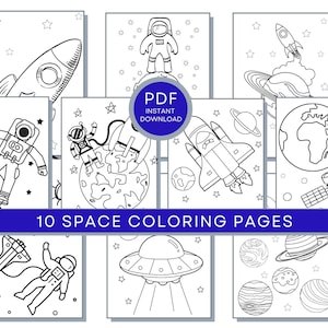 Space Coloring Pages, Space PDF, Space Printables, Space Coloring Pages, Space Activity Sheets, Rocket Coloring, Astronaut Print