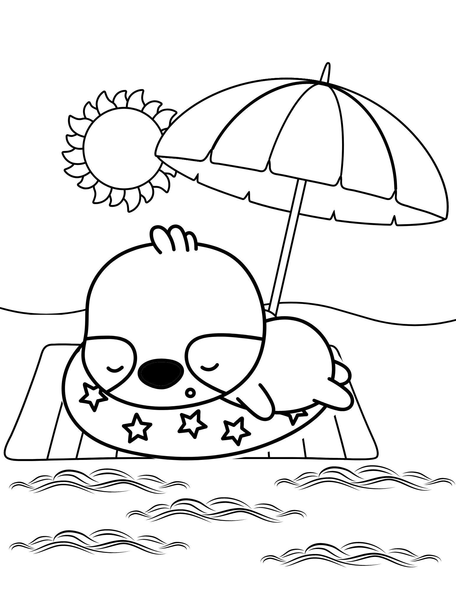 Zomervakantie kleurplaat kleurplaat, image size:1545x2000