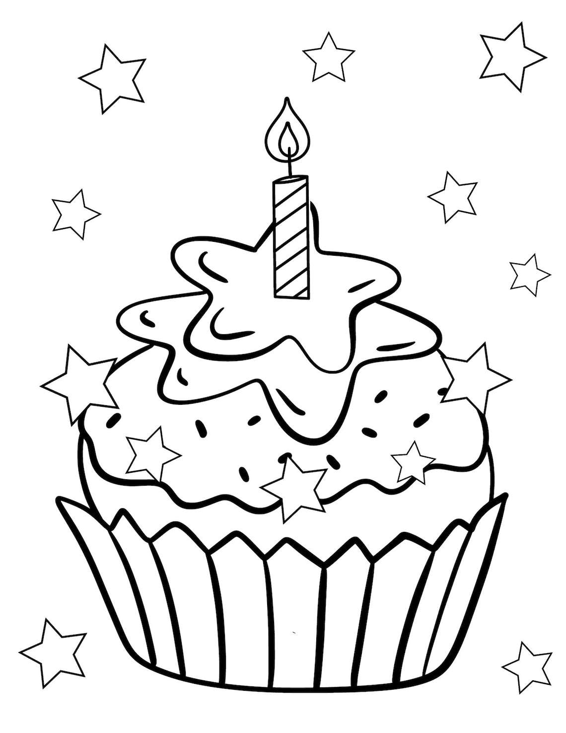 Cupcakes Coloring Pages Sweets Printables Cupcake Coloring - Etsy