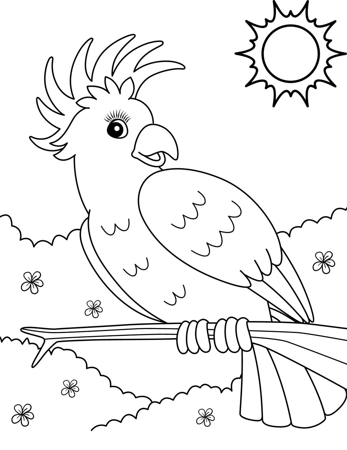Parrot Coloring Pages Parrot PDF Parrot Printables Parrot - Etsy