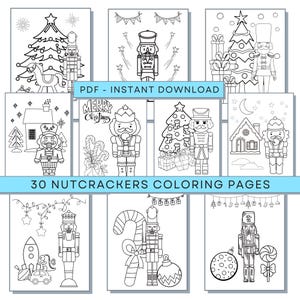 Nutcracker Coloring Pages, Nutcracker Pintables, Christmas Coloring Pages, Xmas Coloring Pages, Nutcracker Activity Page, Nutcracker PDF