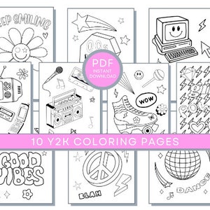 40 Teen Girls Coloring Pages, Teens Coloring Pages, Preppy Aesthetic
