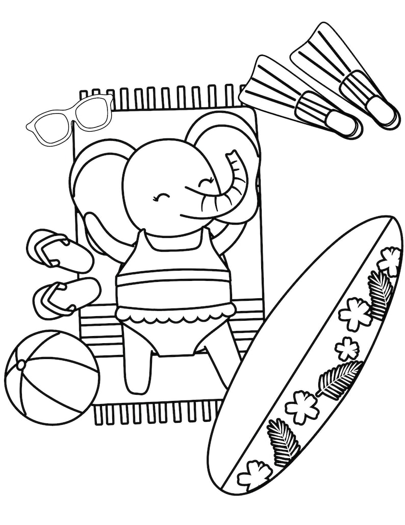 Summer Coloring Pages Summer PDF Coloring Summer Printables Etsy