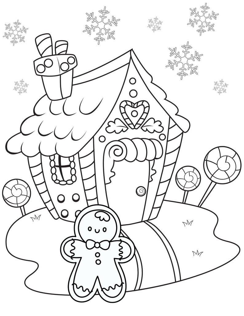 10 Christmas Coloring Pages: PDF Coloring Christmas Printables, Winter Coloring Sheets, Holiday