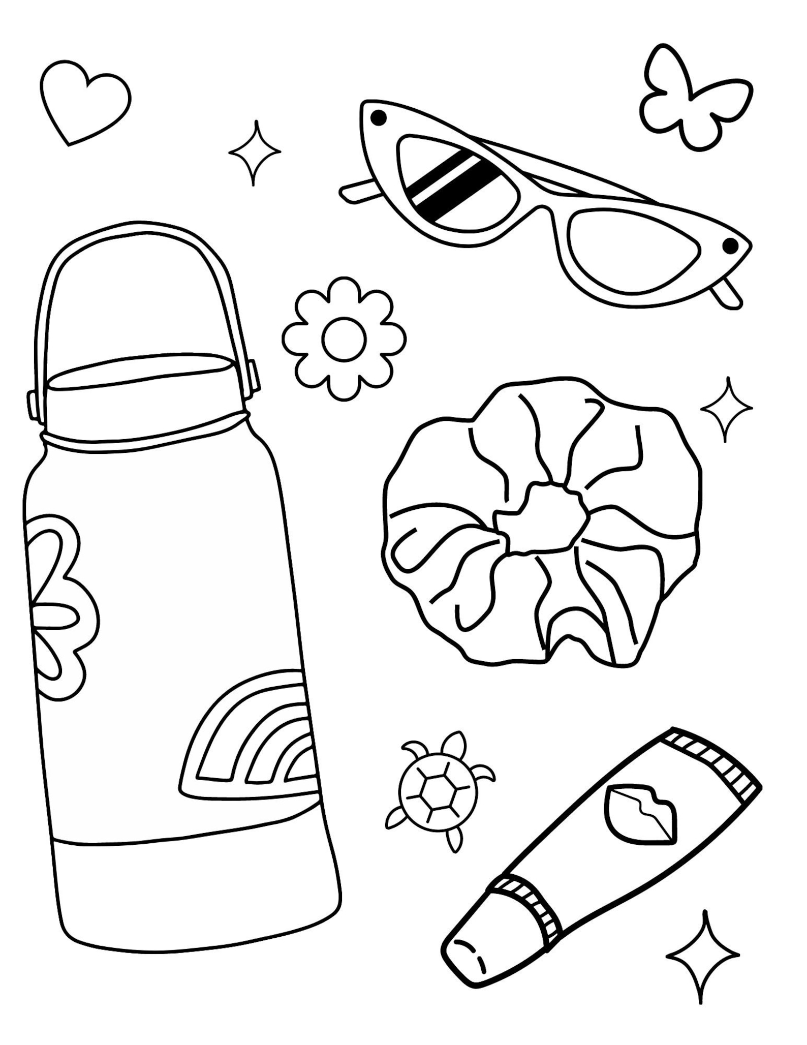 VSCO Girl Coloring Pages, Teens Coloring Pages, VSCO Aesthetic Coloring
