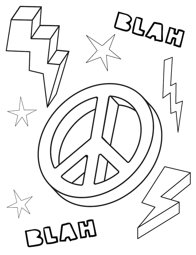 Y2K Coloring Pages Teens Coloring Pages Y2K Aesthetic - Etsy Singapore