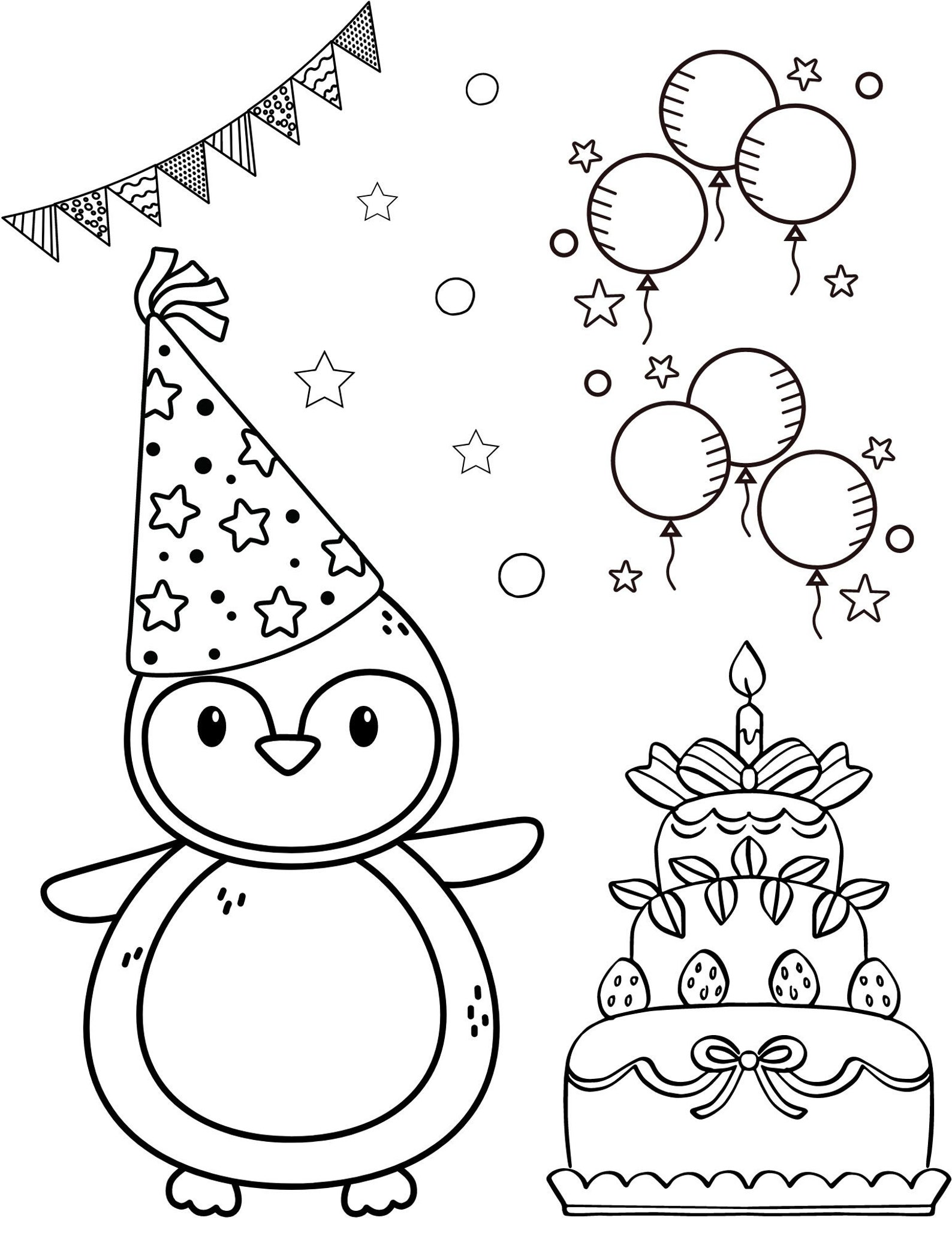 Happy Birthday Coloring Pages, Happy Birthday Printables, Happy