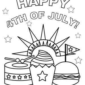 4th of July Coloring Page, 4th of July Printables, 4th of July Sheets ...