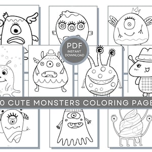 Monster Coloring Pages, Monster PDF, Monster Printables, Monster Coloring Sheets, Monsters Coloring Pages, Monster Activity Pages