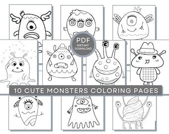 Monster Coloring Pages, Monster PDF, Monster Printables, Monster Coloring Sheets, Monsters Coloring Pages, Monster Activity Pages
