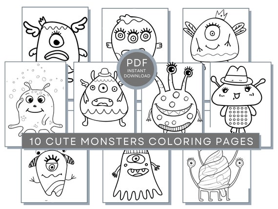 Monster Coloring Pages, Monster PDF, Monster Printables, Monster Coloring Sheets, Monsters Coloring Pages, Monster Activity Pages