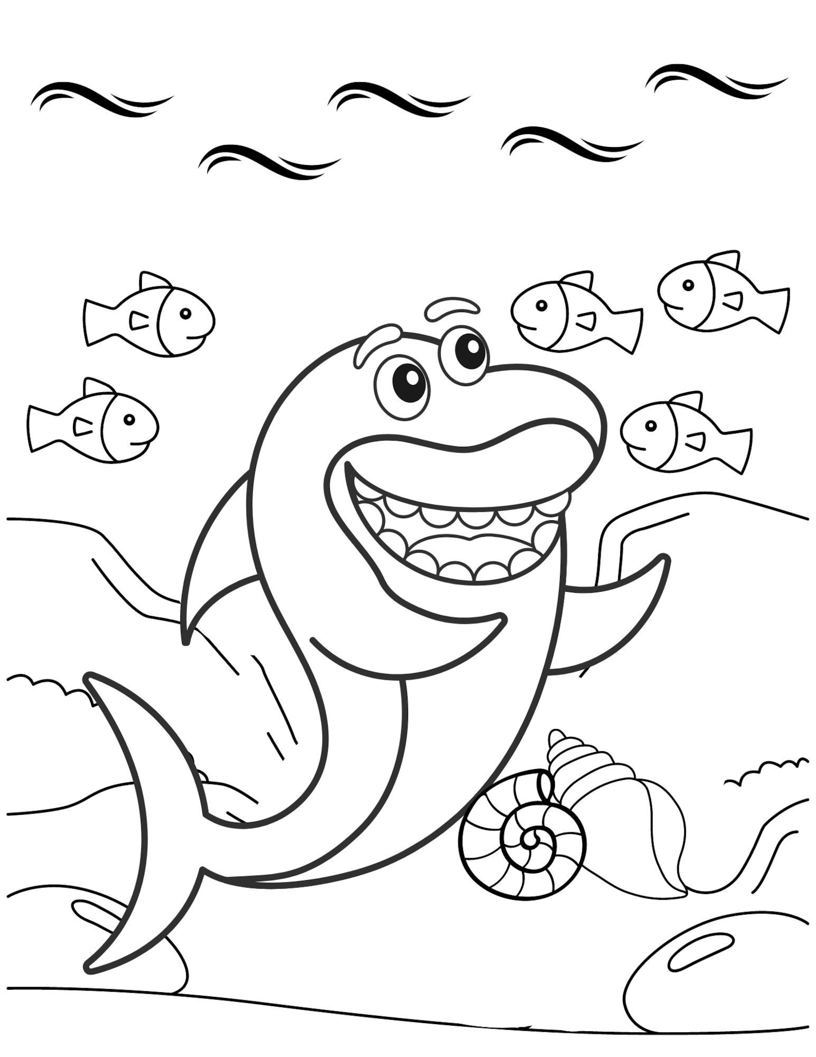 Shark Coloring Pages, Cute Shark Coloring Pages, Funny Shark Coloring ...