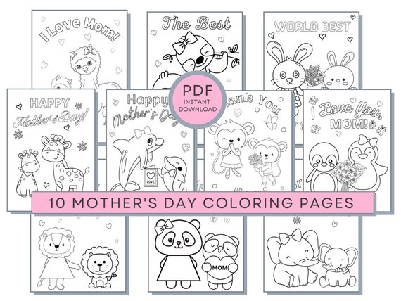 Mother's Day Coloring Page, Mother's Day Printables, Mother's Day Sheets, Mother's Day Coloring Book For Kids, Happy Mother's Day Coloring